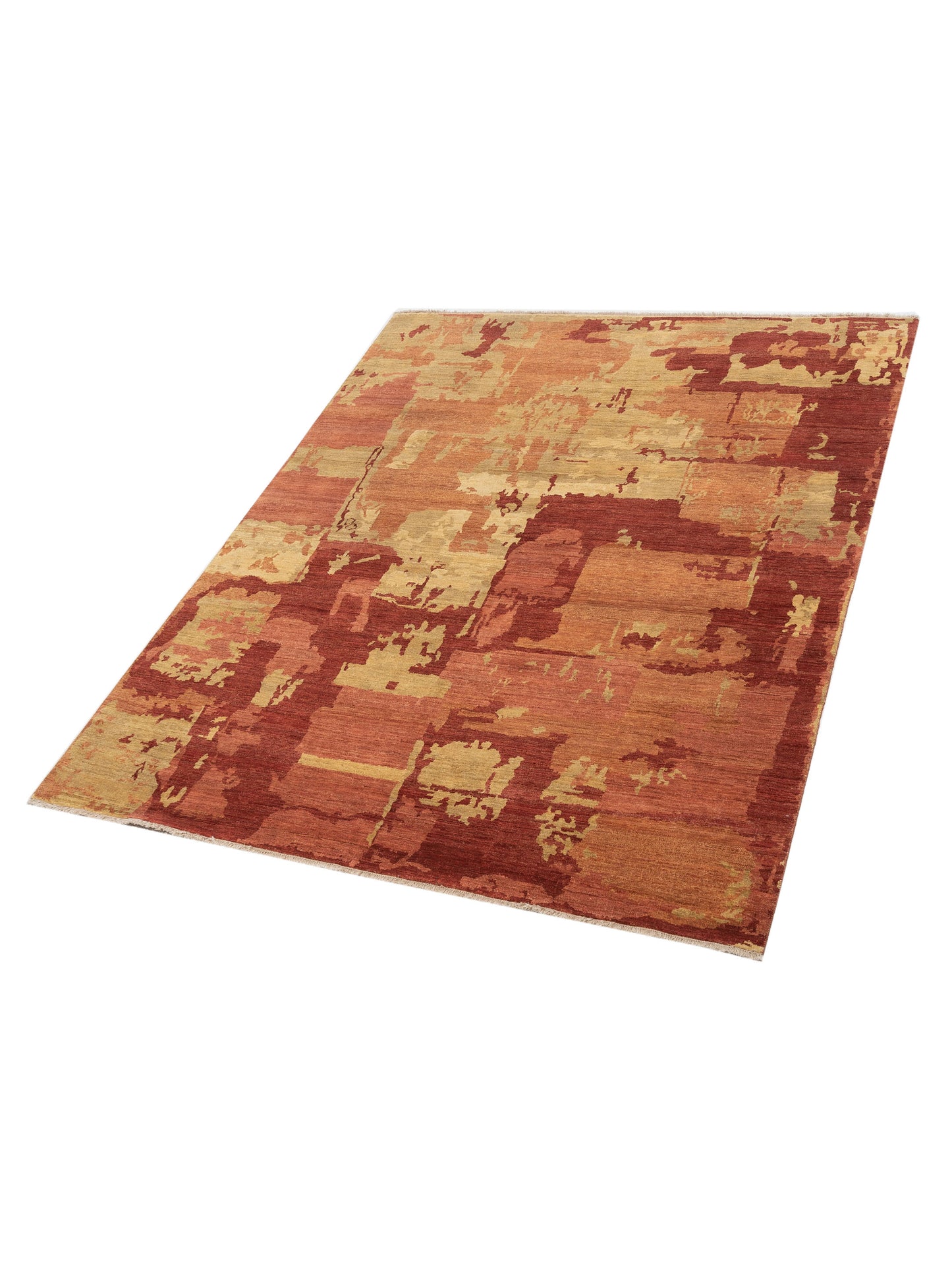 Toneva Coral Gold 7.9x9.4 Hand Knotted Rug