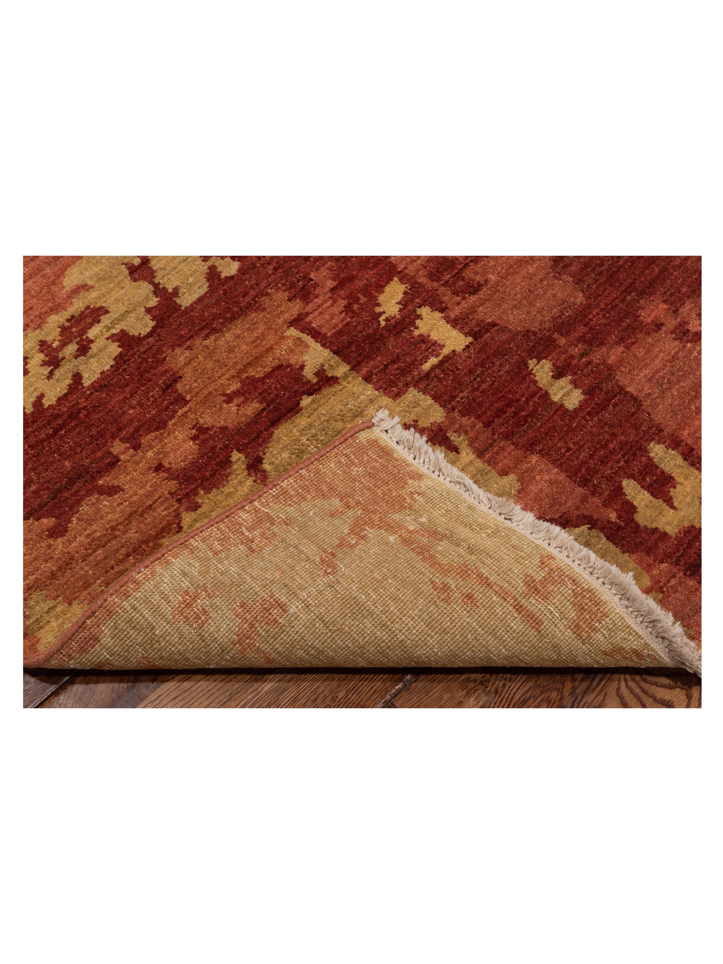 Toneva Coral Gold 7.9x9.4 Hand Knotted Rug