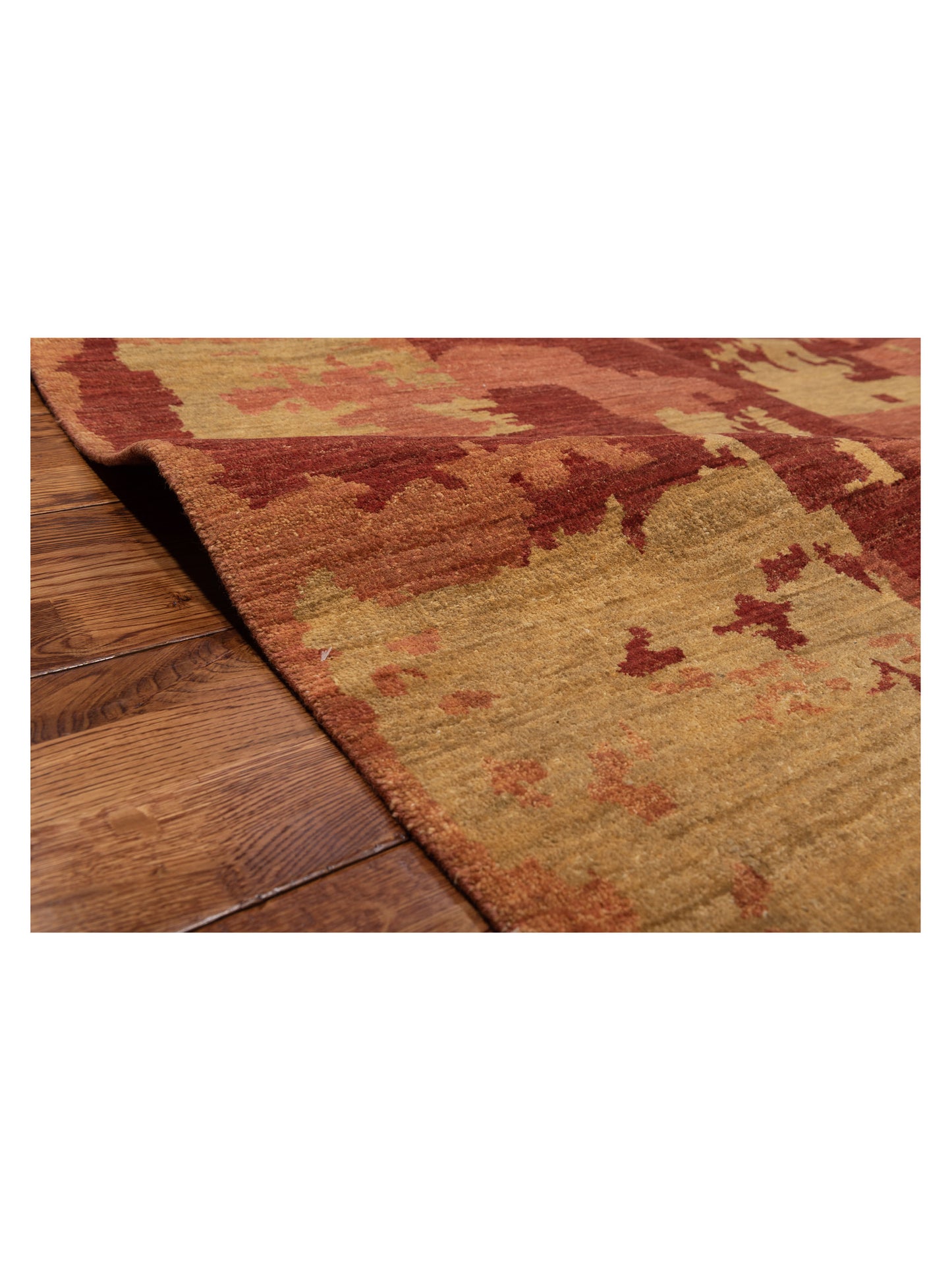 Toneva Coral Gold 7.9x9.4 Hand Knotted Rug