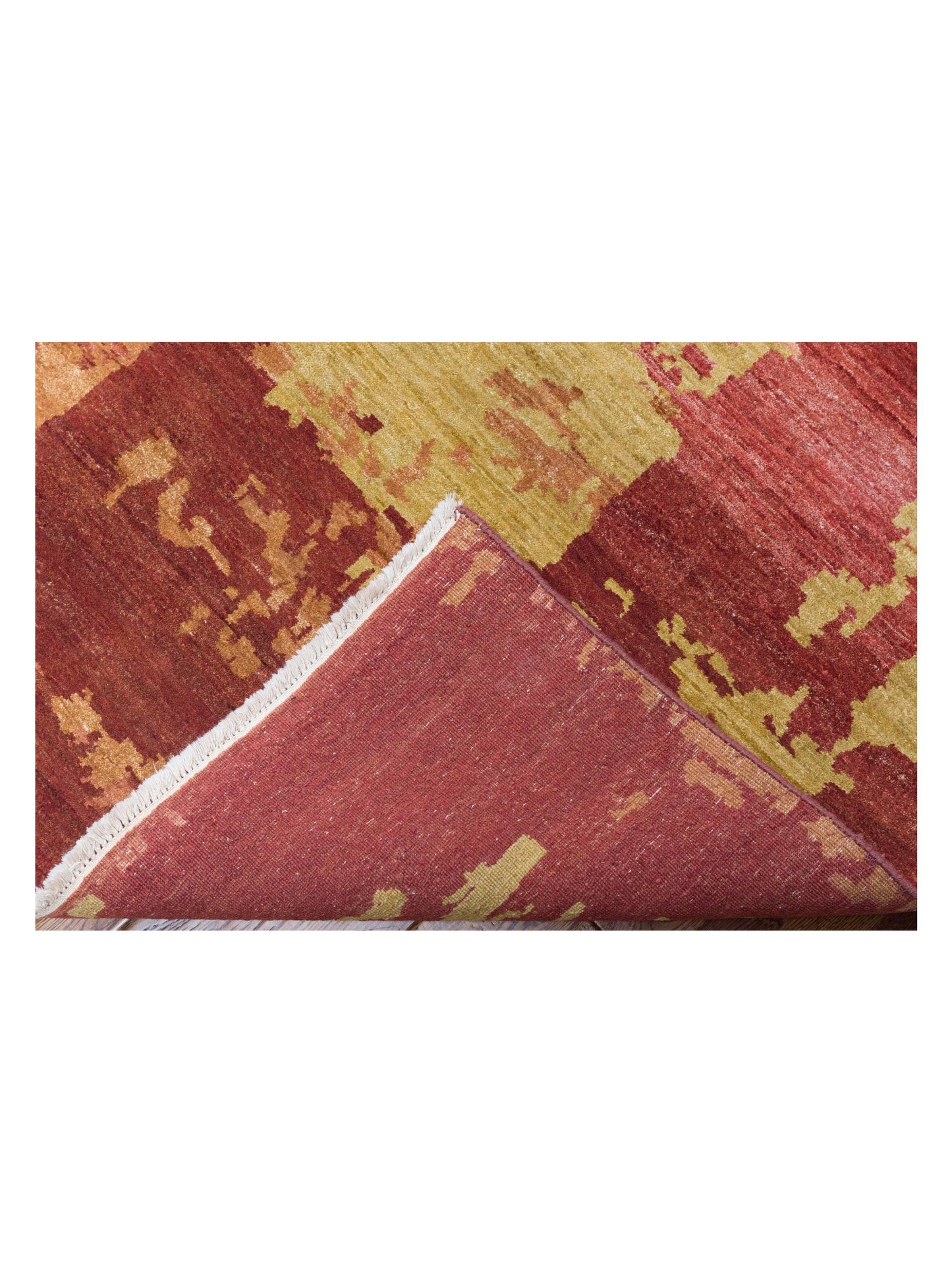 Tenzari Rust 8.9x11.9 Hand Knotted Rug