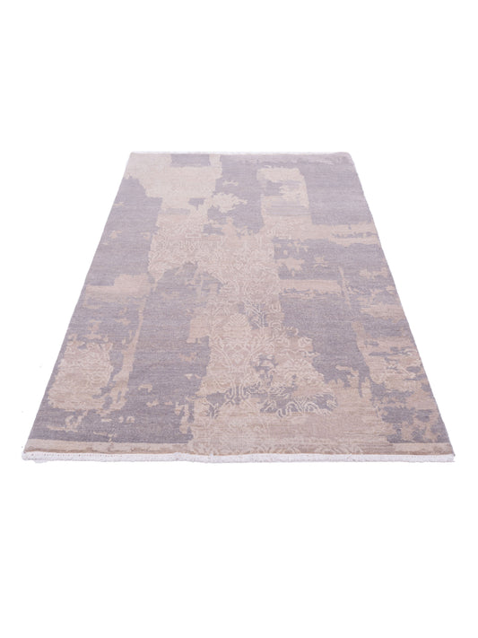 Tenzari Gray 3.11x6.1 Hand Knotted Rug