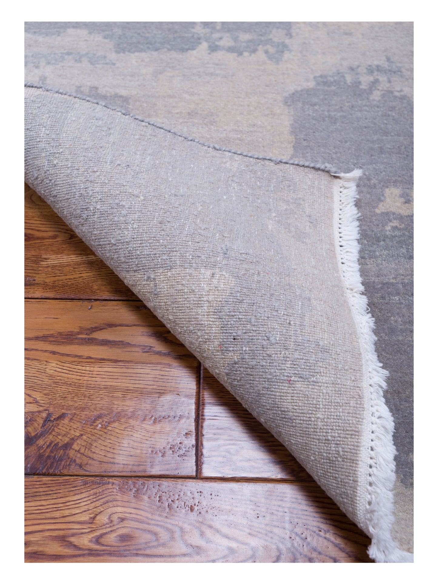 Tenzari Gray Silver 4x6 Hand Knotted Rug