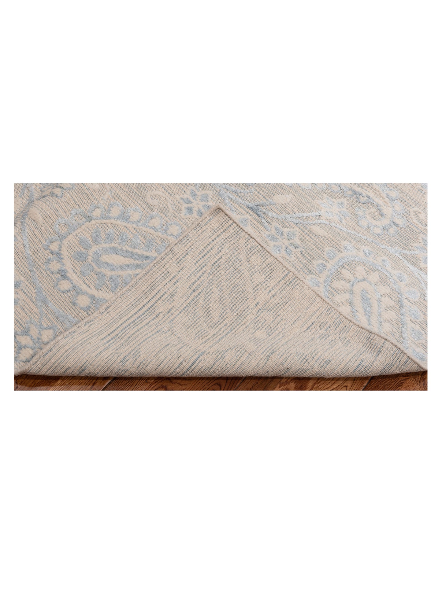 Tibarra Ivory Blue 6x9 Hand Knotted Rug