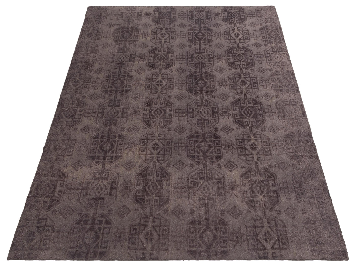 Tibarra Dark Brown 9x12 Hand Knotted Rug
