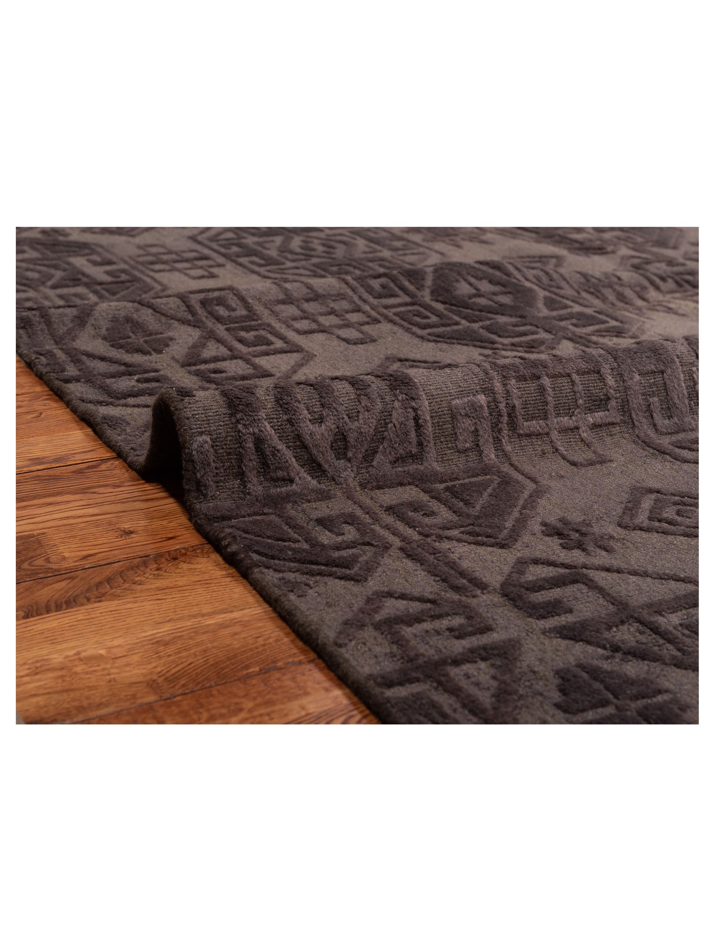 Tibarra Dark Brown 9x12 Hand Knotted Rug