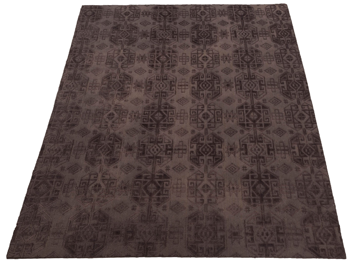 Tibarra Dark Brown Dark Brown 9x12 Hand Knotted Rug