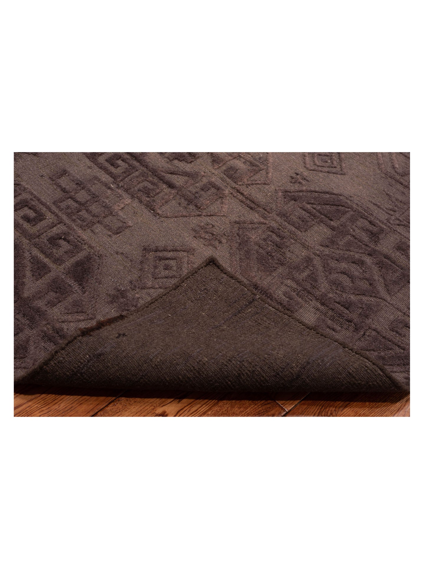 Tibarra Dark Brown Dark Brown 9x12 Hand Knotted Rug