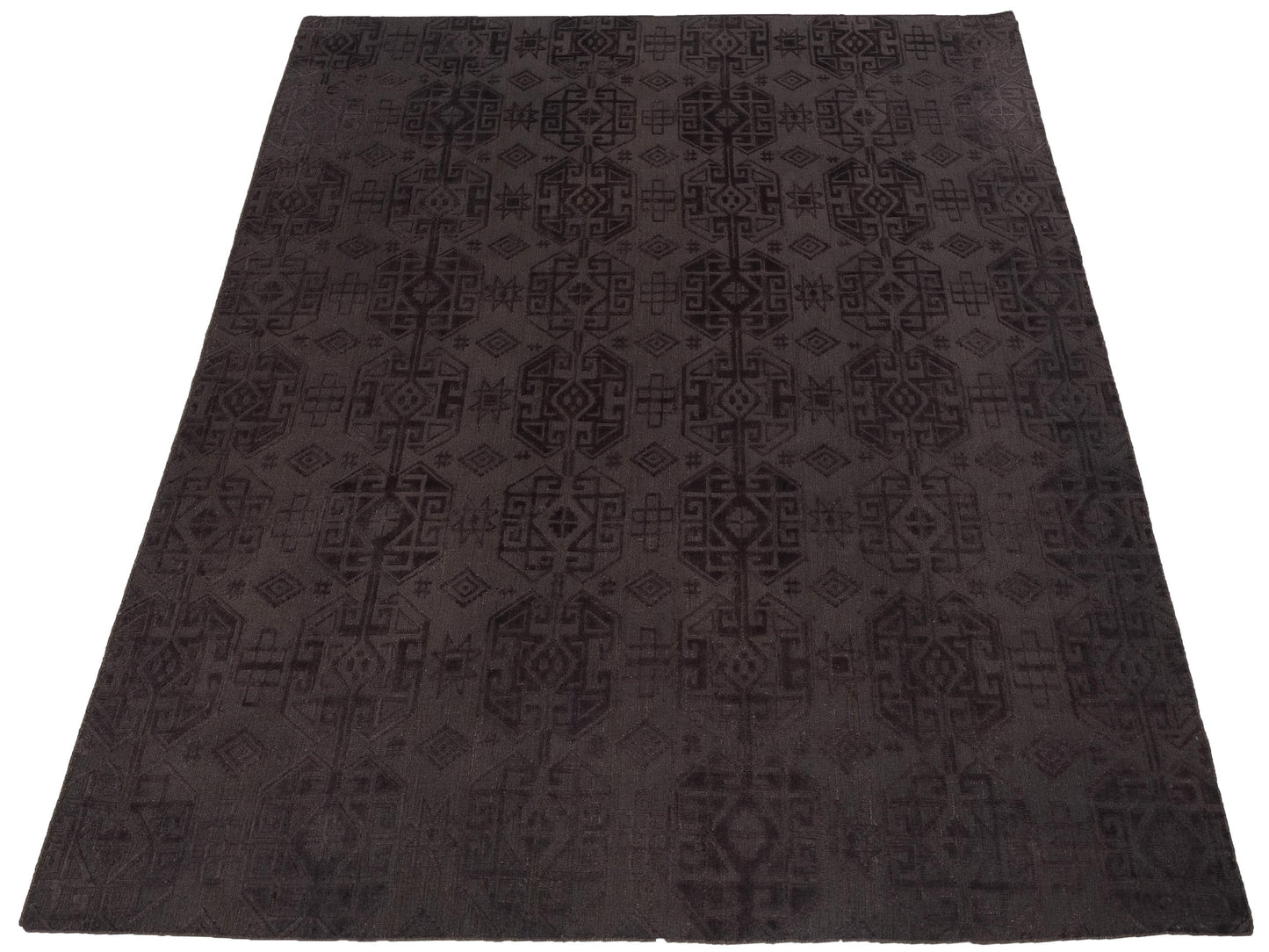 Tibarra Dark Brown 9x12 Hand Knotted Rug