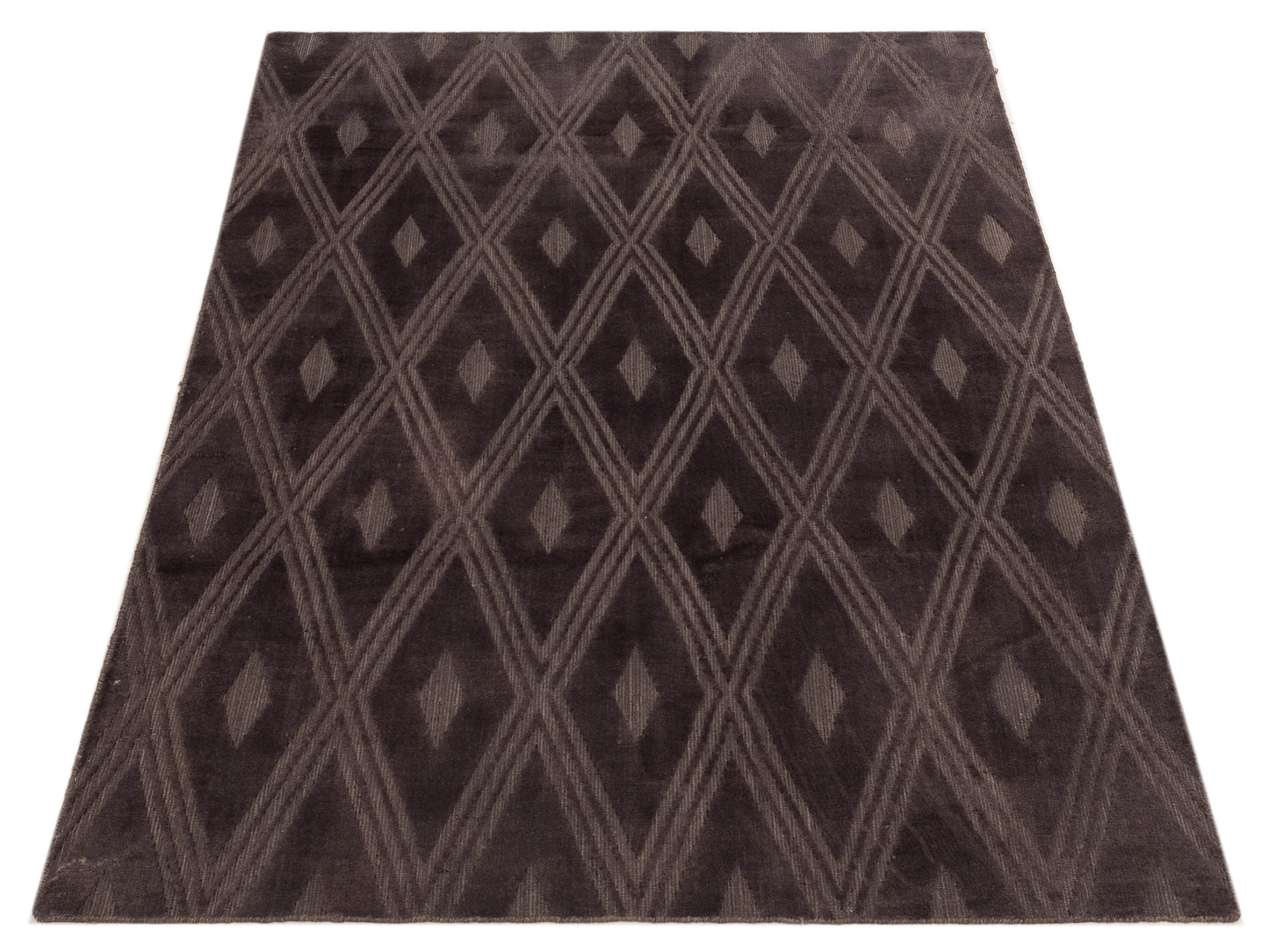 Tibarra Dark Brown 6x9 Hand Knotted Rug