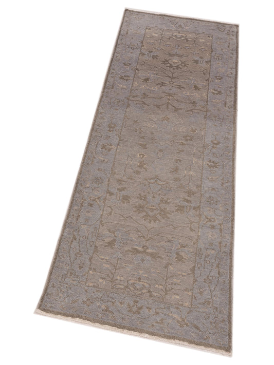 Rosetta Gray 2.6x8 Hand Knotted Rug