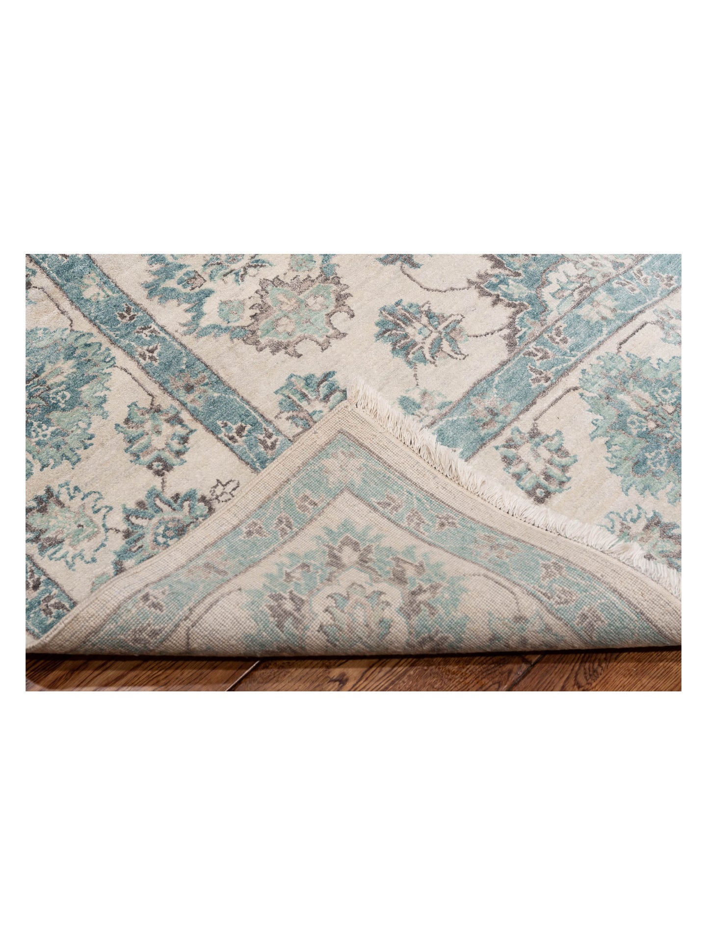 Tenzari Ivory Ivory 8.2x10.4 Hand Knotted Rug