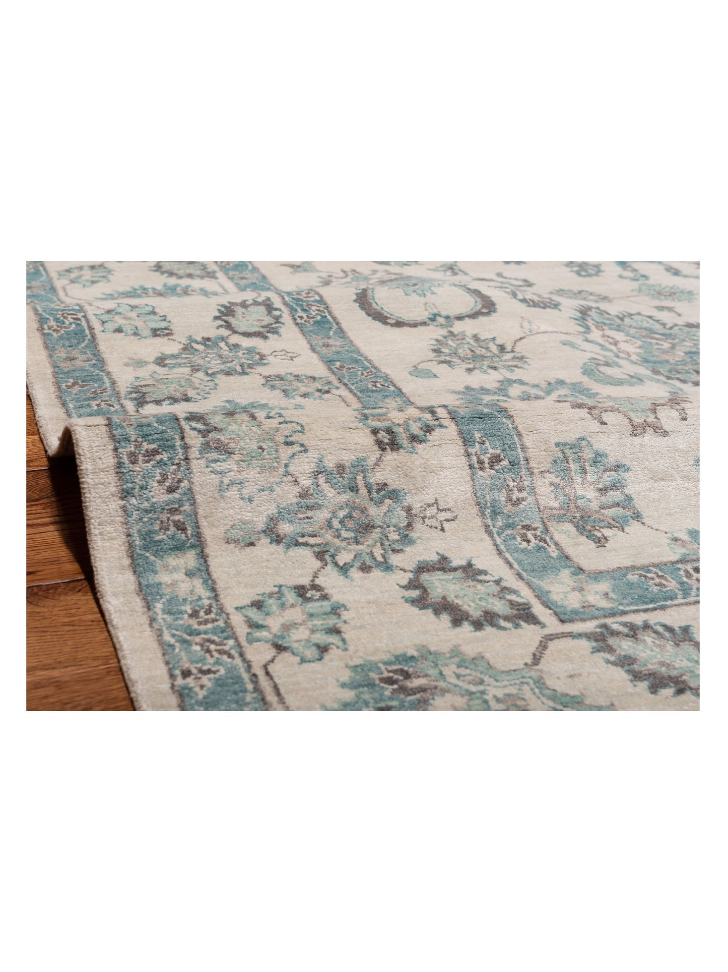 Tenzari Ivory Ivory 8.2x10.4 Hand Knotted Rug