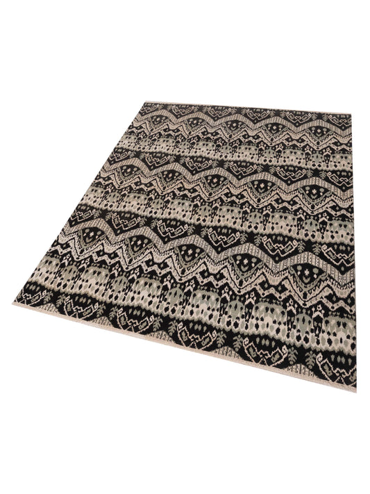 Bambelle Green Ivory 8.10x12.5 Hand Knotted Rug