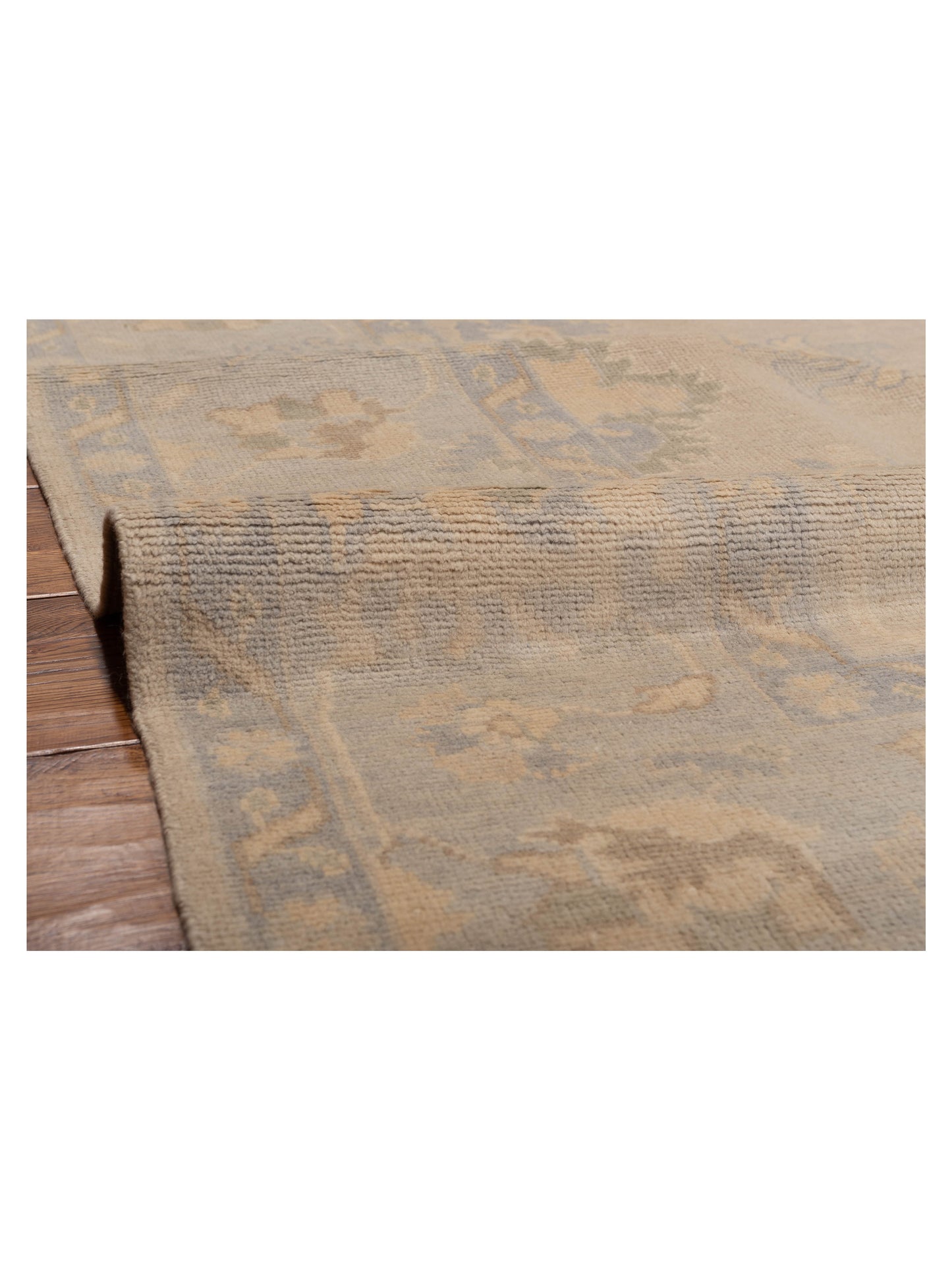 Oushara Beige Gray 8.2x10.6 Hand Knotted Rug