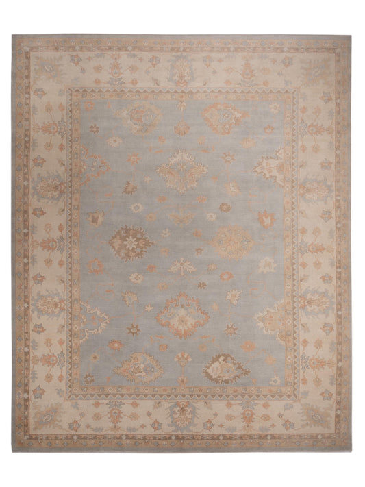 Rajpur Oushak Shah  Light Blue Ivory Traditional
