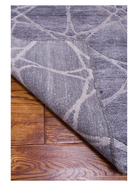 Tenzari Gray 4x6.2 Hand Knotted Rug