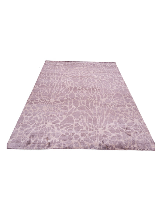 Tenzari Brown Brown 8.10x11.8 Hand Knotted Rug