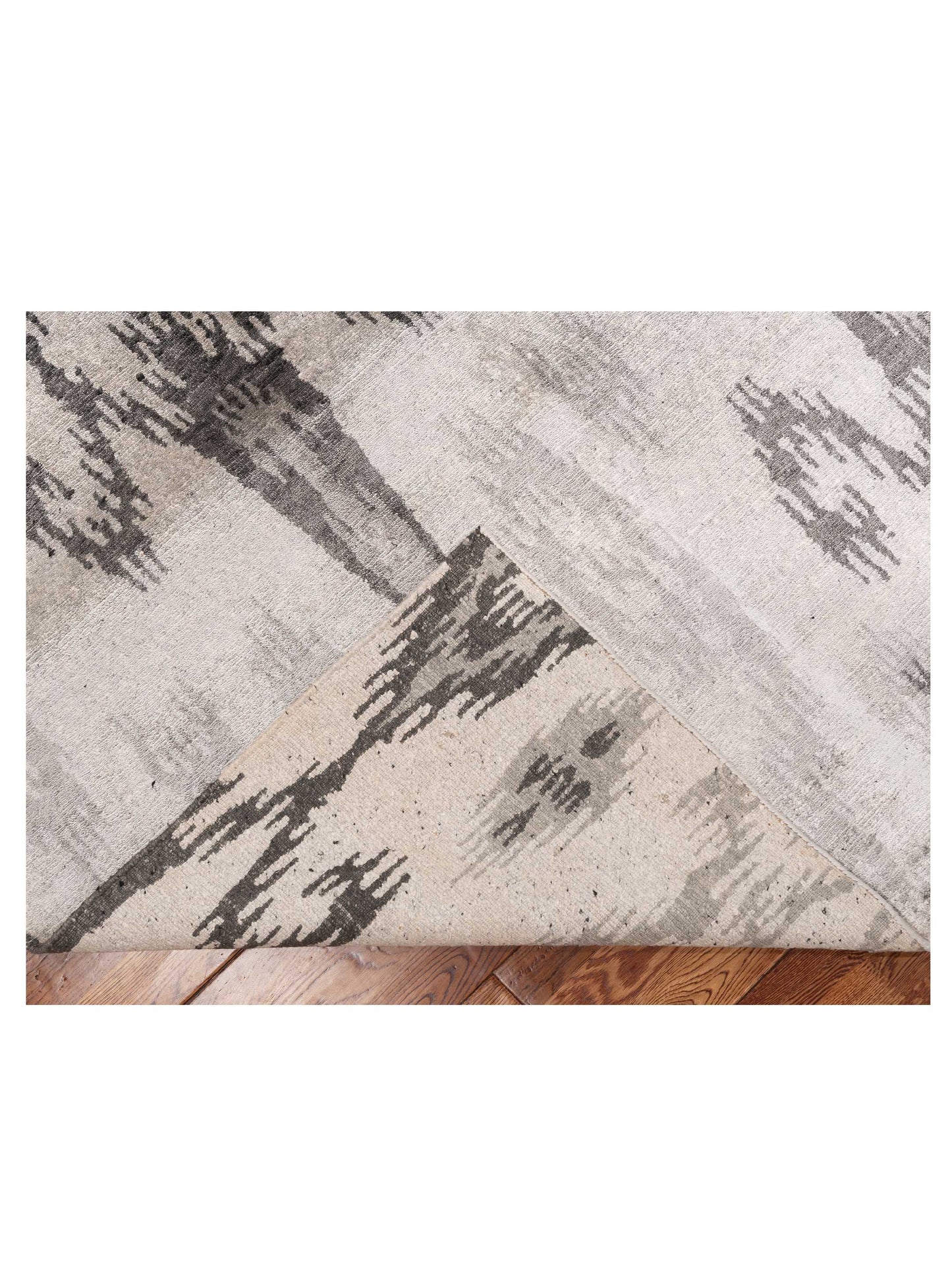 Tenzari Light Gray 8x9.11 Hand Knotted Rug