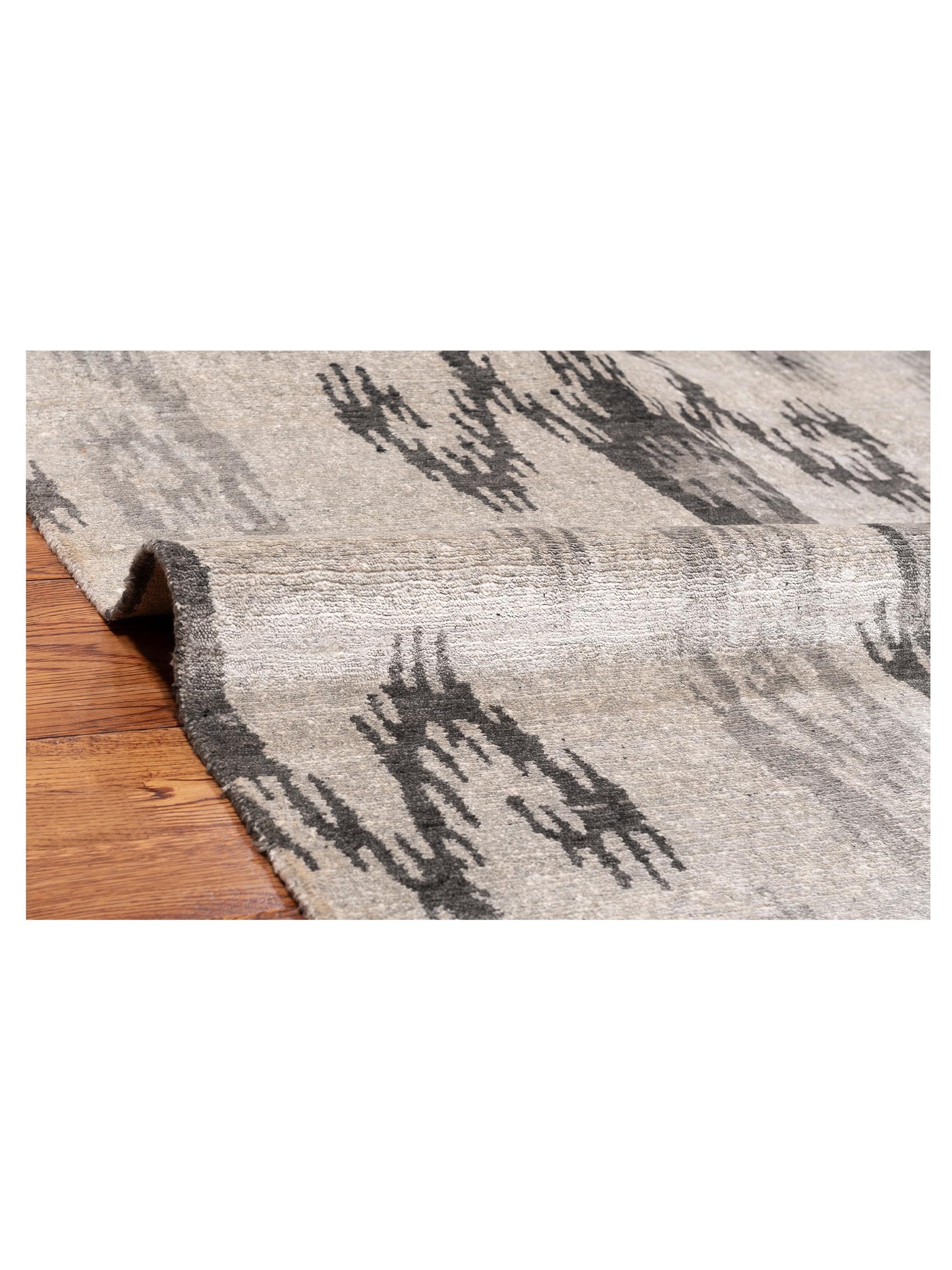 Tenzari Light Gray 8x9.11 Hand Knotted Rug