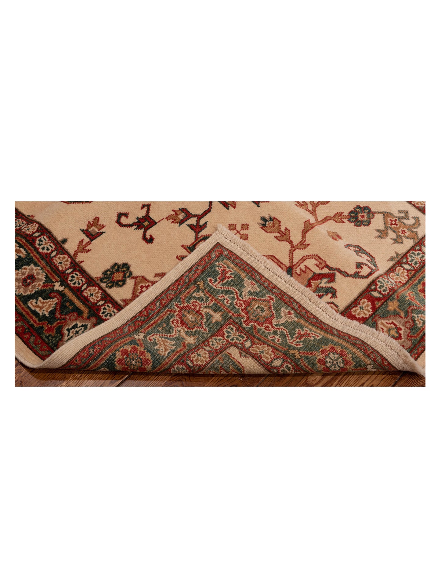 Antiqua Loom Ivory Green 4.1x6 Hand Knotted Rug