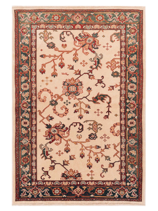 Pasha Antique Loom  Ivory Green Traditional