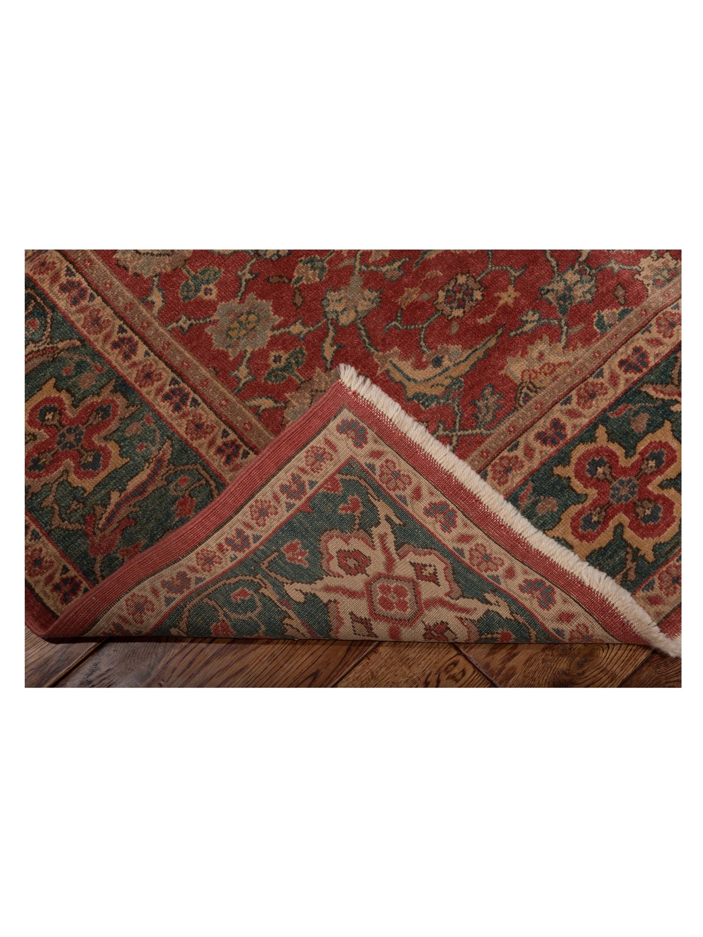 Antiqua Loom Rust Green 8x9.8 Hand Knotted Rug