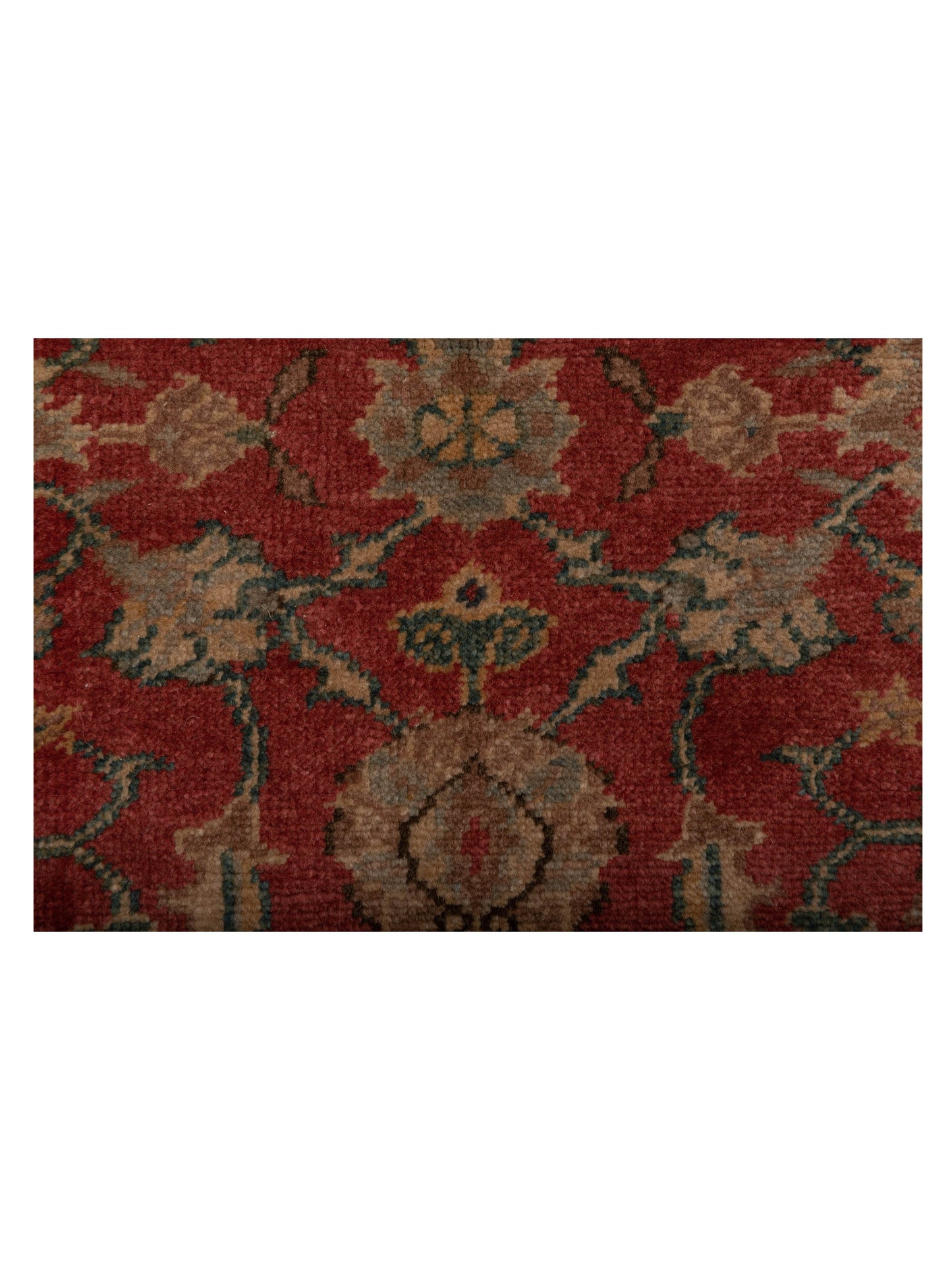 Antiqua Loom Rust Green 8x9.8 Hand Knotted Rug