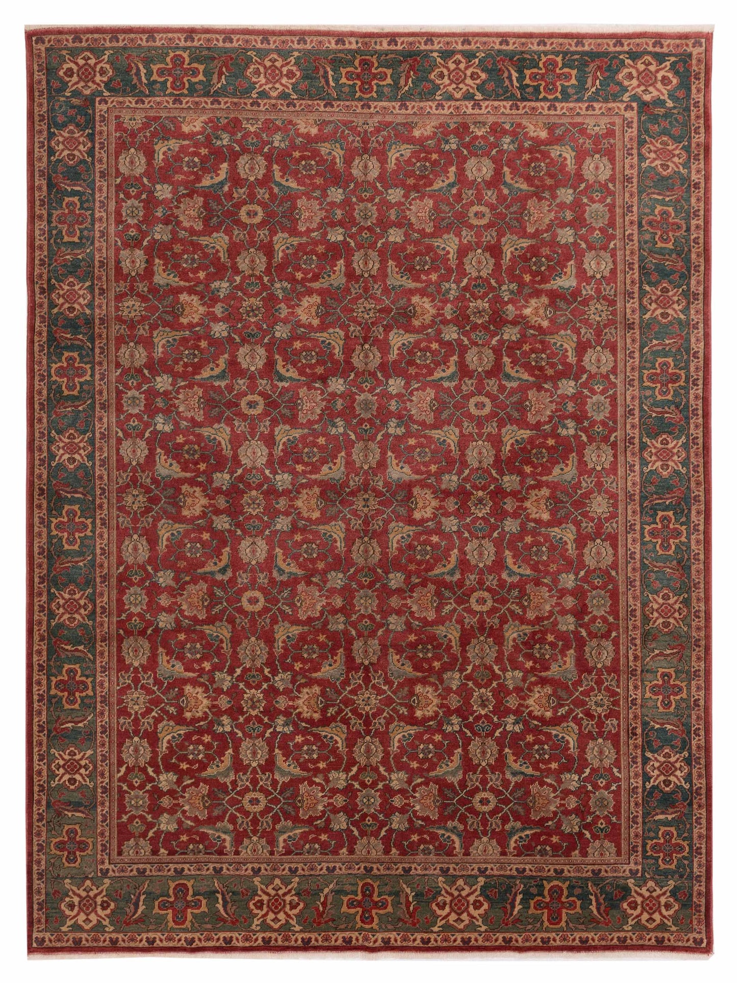 Pasha Antique Loom  Rust Green Traditional