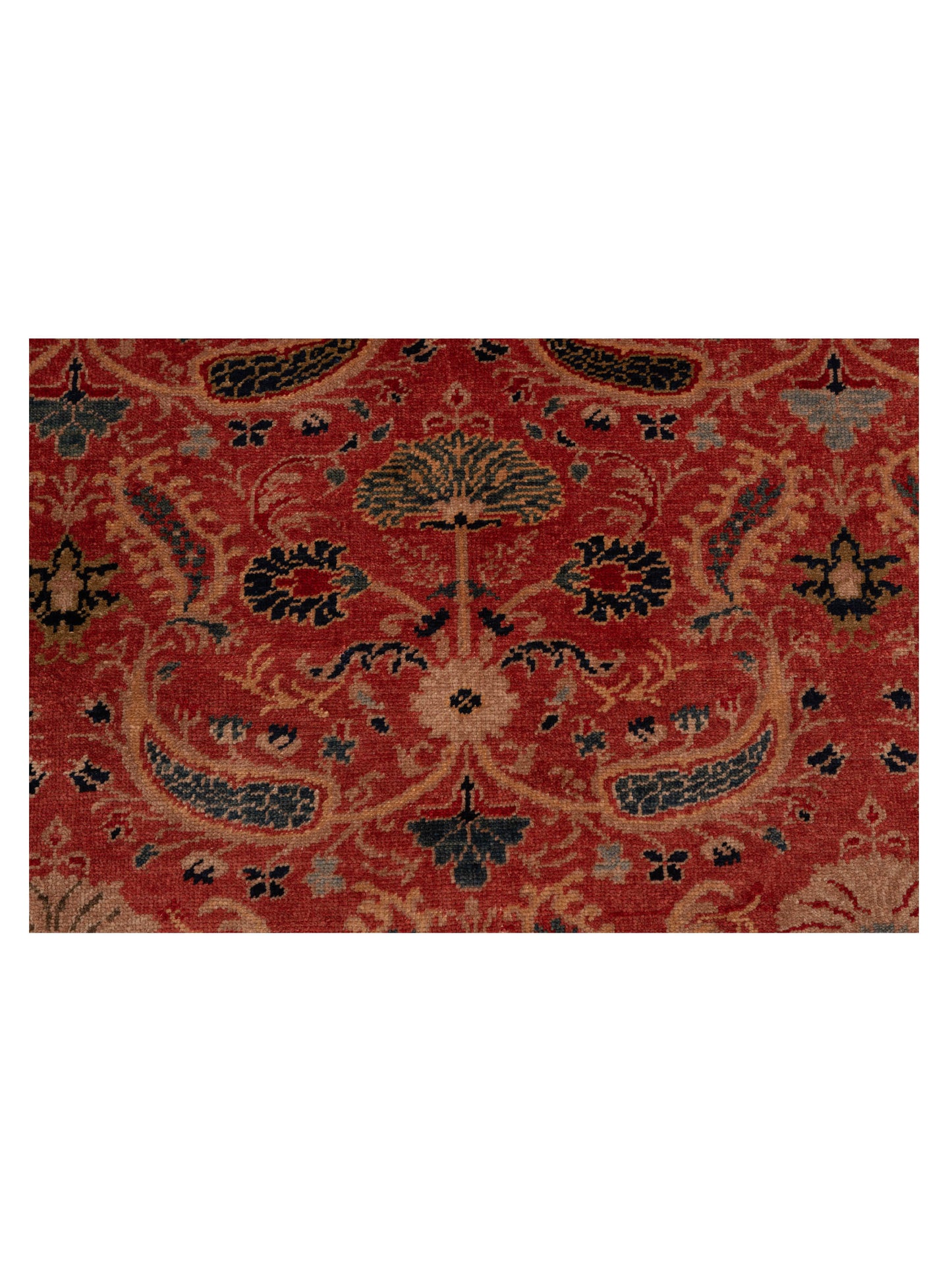 Antiqua Loom Rust Blue 6.9x10.4 Hand Knotted Rug