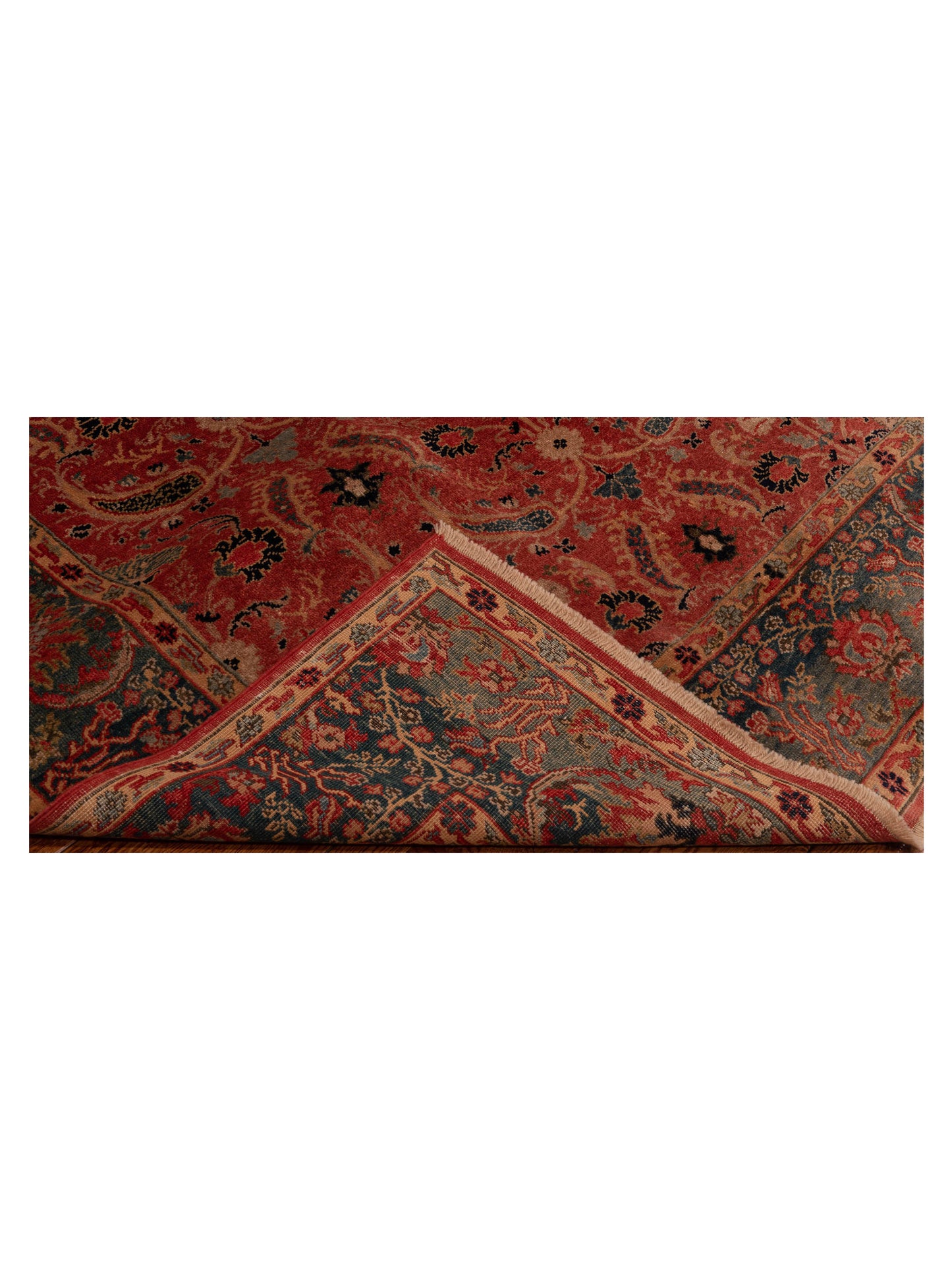 Antiqua Loom Rust Blue 6.9x10.4 Hand Knotted Rug
