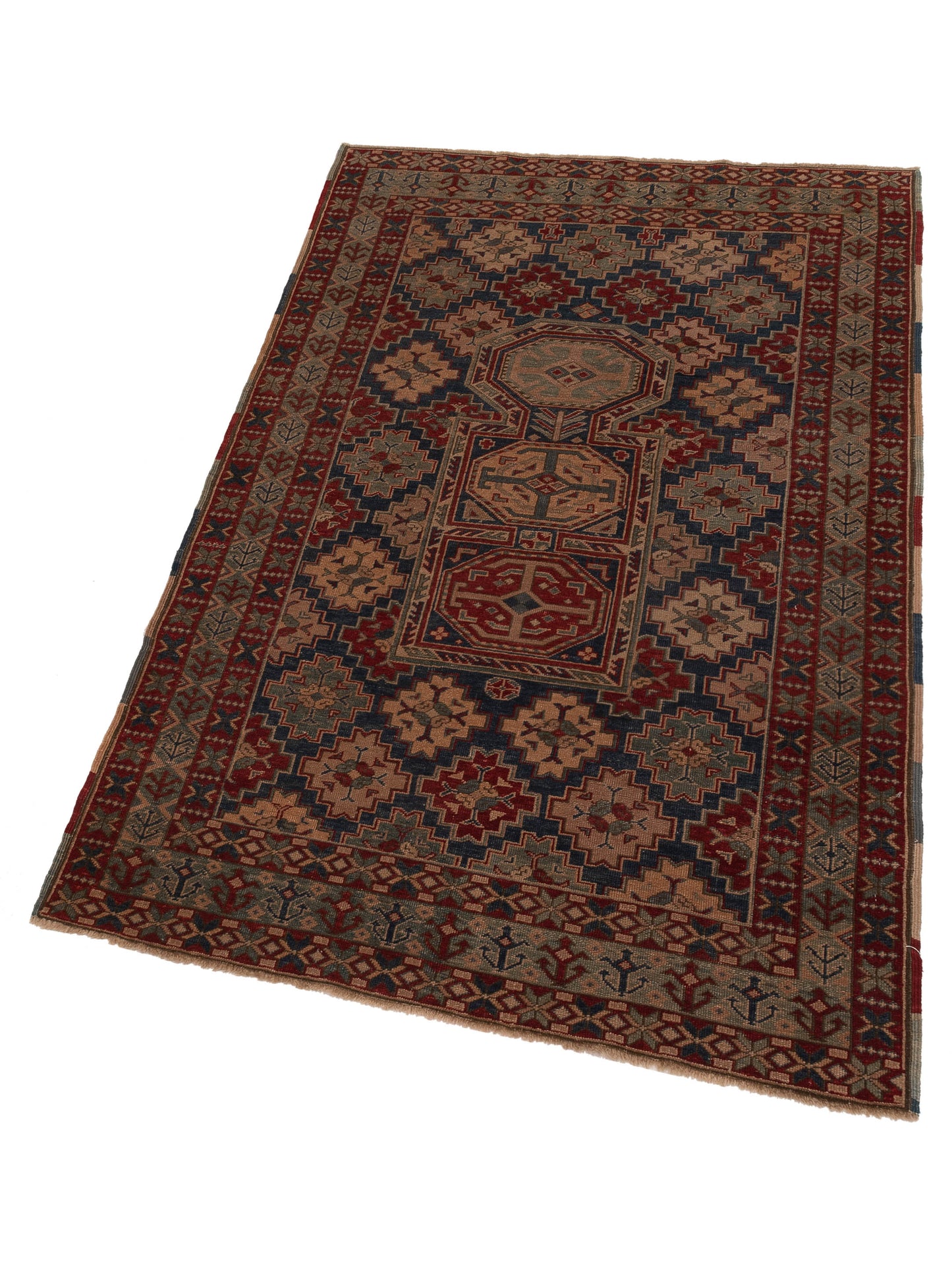 Shirvara Navy Red 4.1x6.5 Hand Knotted Rug