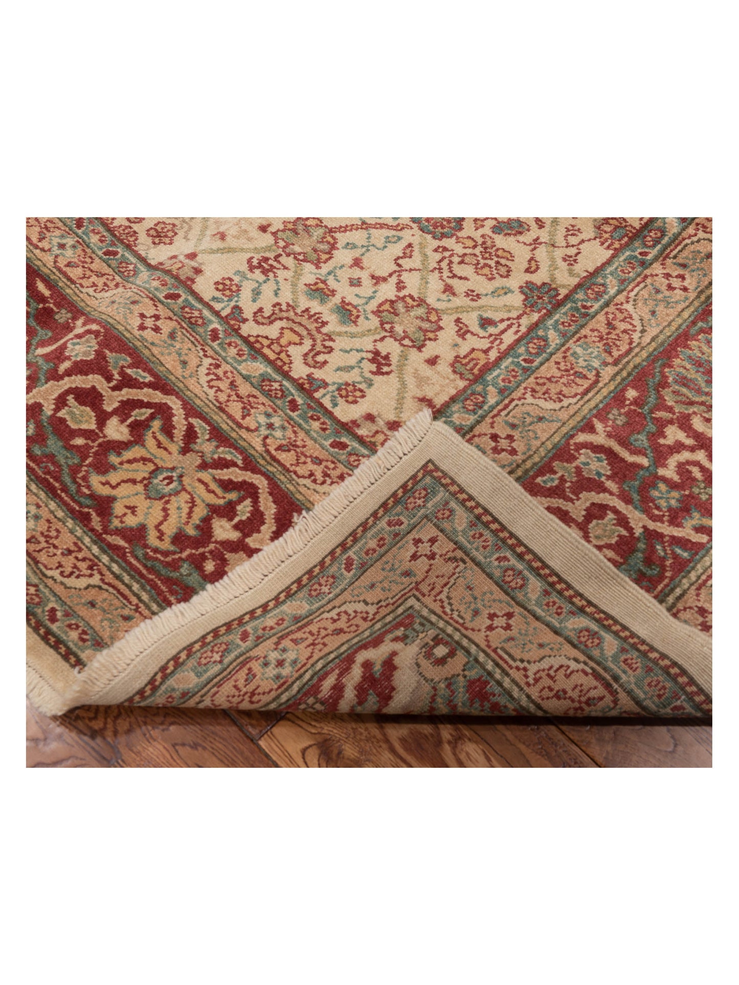 Antiqua Loom Beige Red 6.9x8.11 Hand Knotted Rug