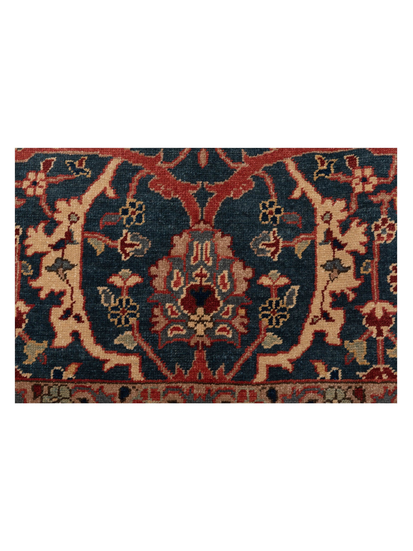 Antiqua Loom Blue Red 6.9x7.3 Hand Knotted Rug