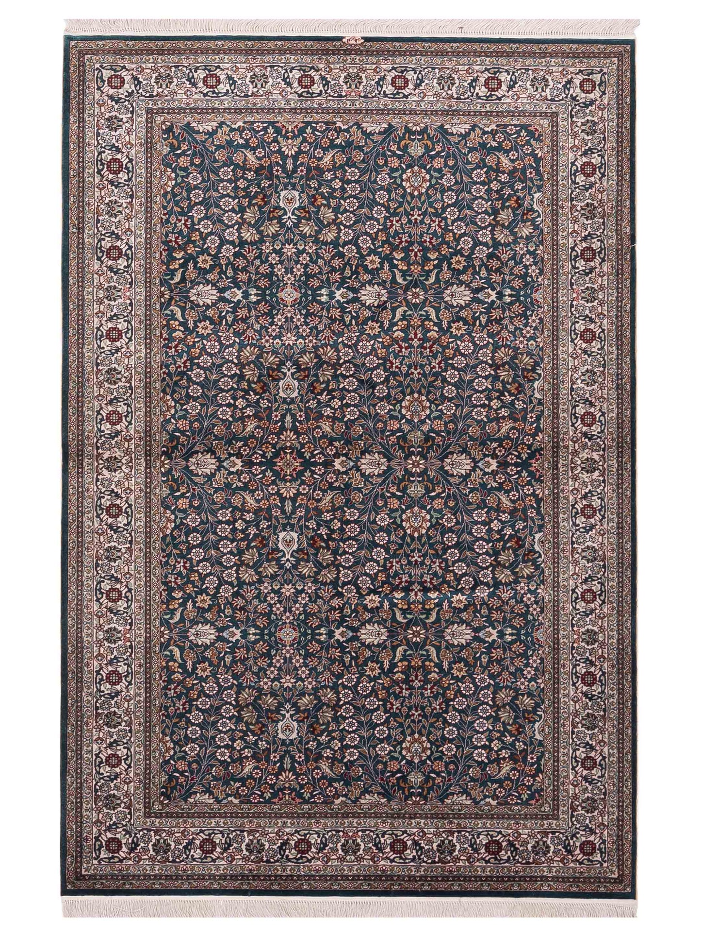 Pasha Pure Silk  Green Ivory Traditional