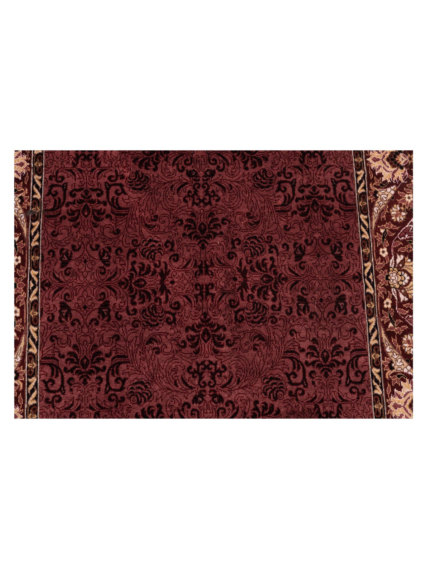 Pure Silk Burgundy 2x3.4 Hand Knotted Rug
