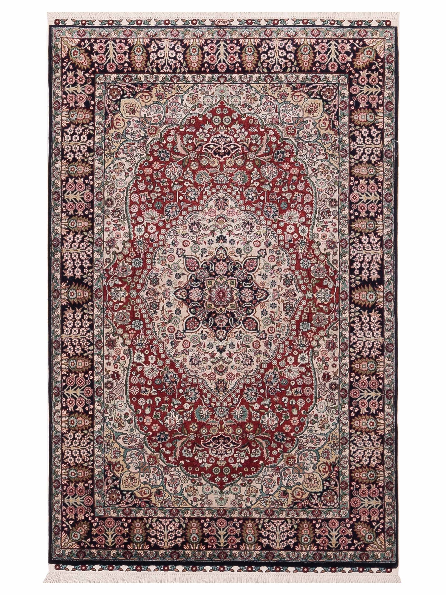 Pasha Pure Silk  Red Black Traditional