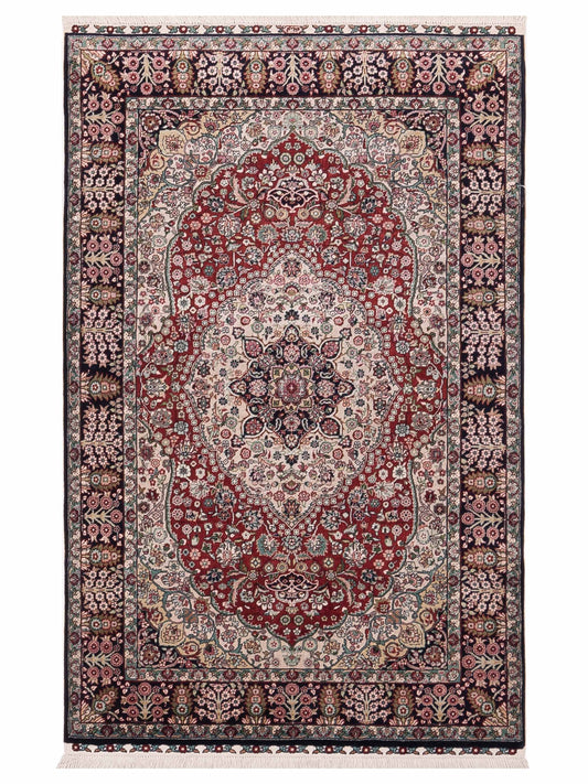 Pasha Pure Silk  Red Black Traditional