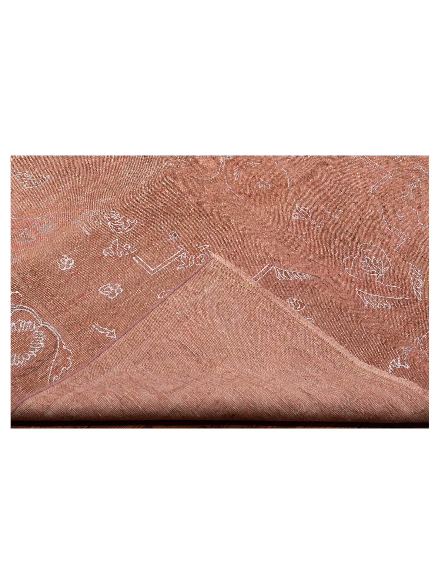 Vintage Pink Silver 6.5x9.8 Hand Knotted Rug