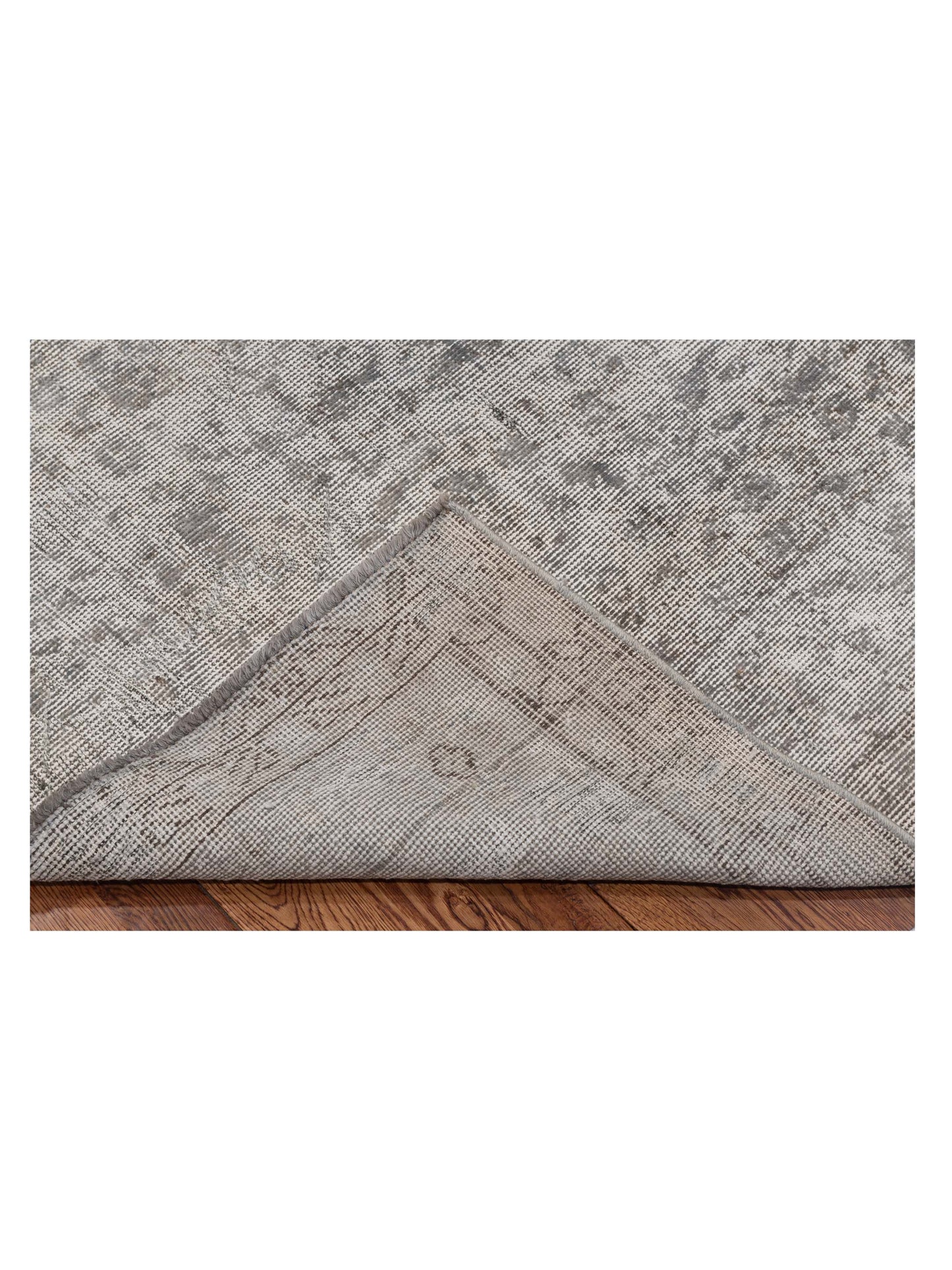 Vintage Light Gray 7.2x10.2 Hand Knotted Rug