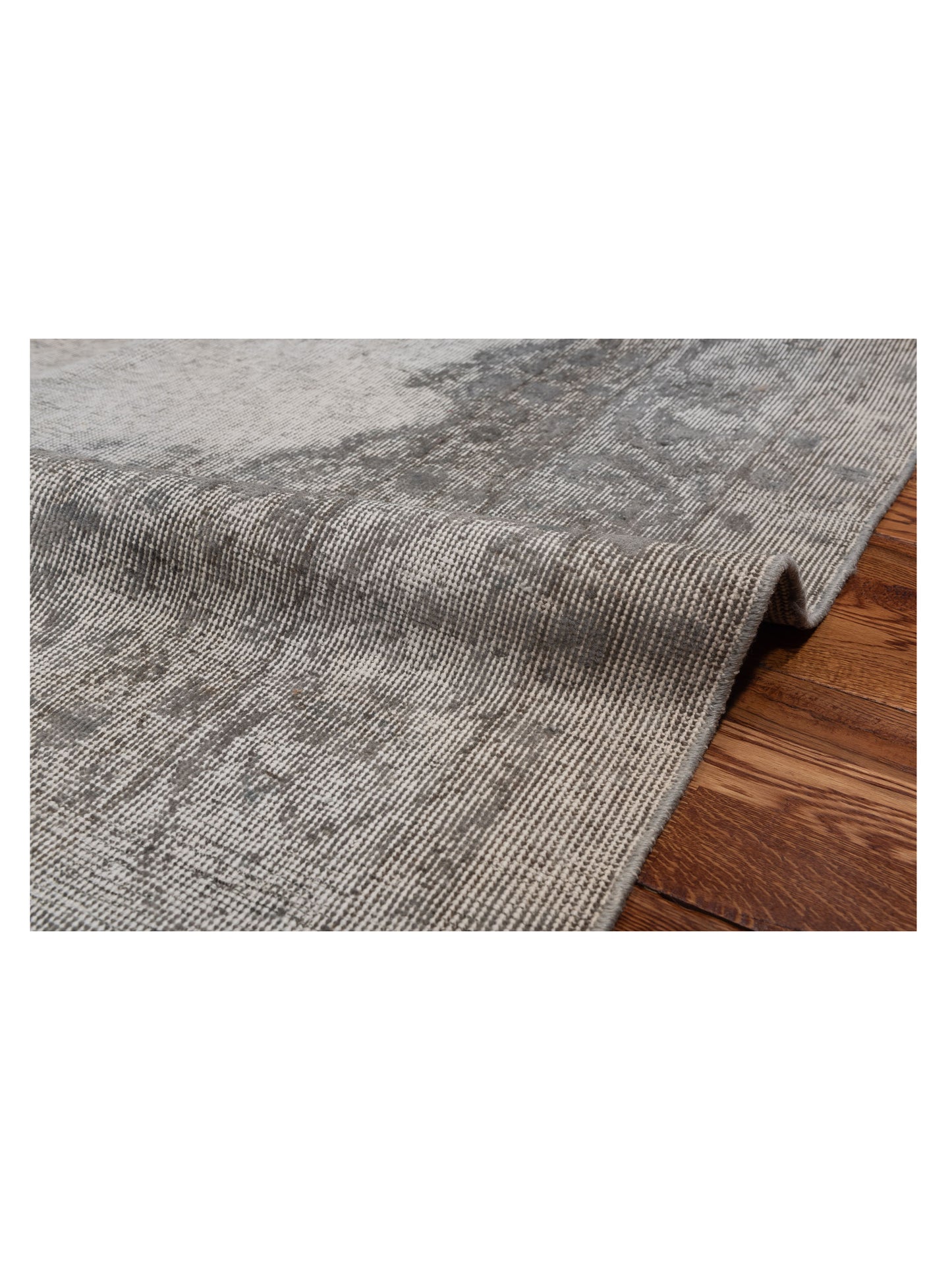 Vintage Light Gray 7.2x10.2 Hand Knotted Rug