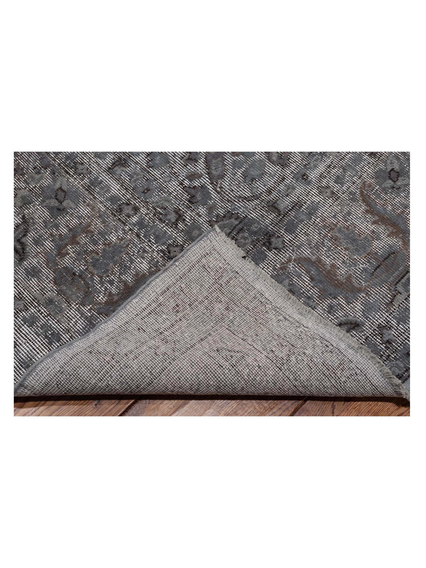 Vintage Gray 9.2x12.6 Hand Knotted Rug
