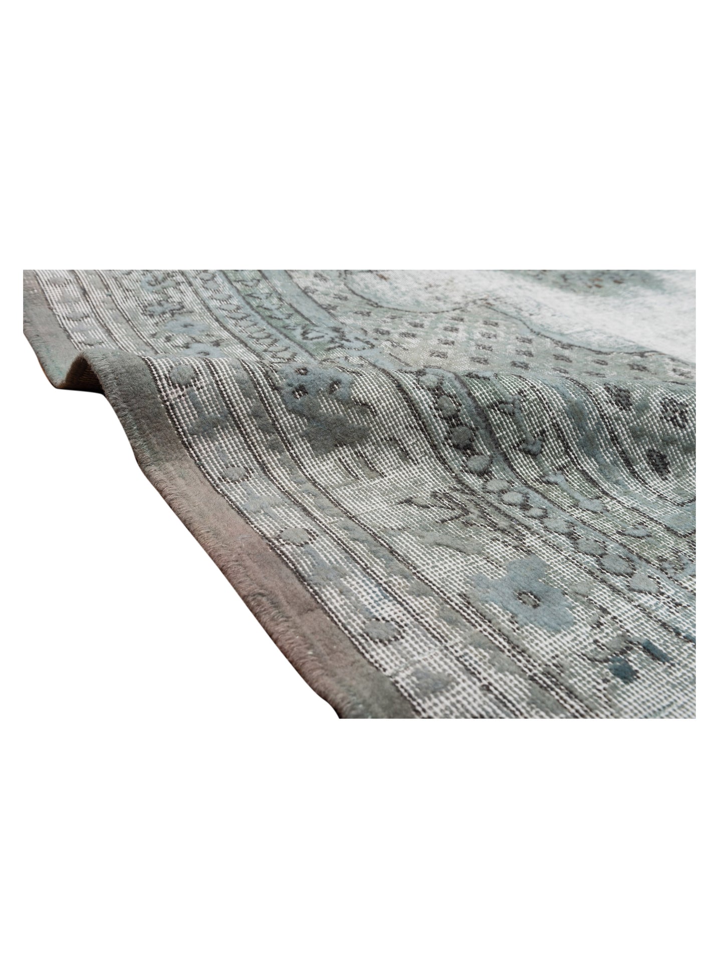 Vintage Green 7.1x10.2 Hand Knotted Rug