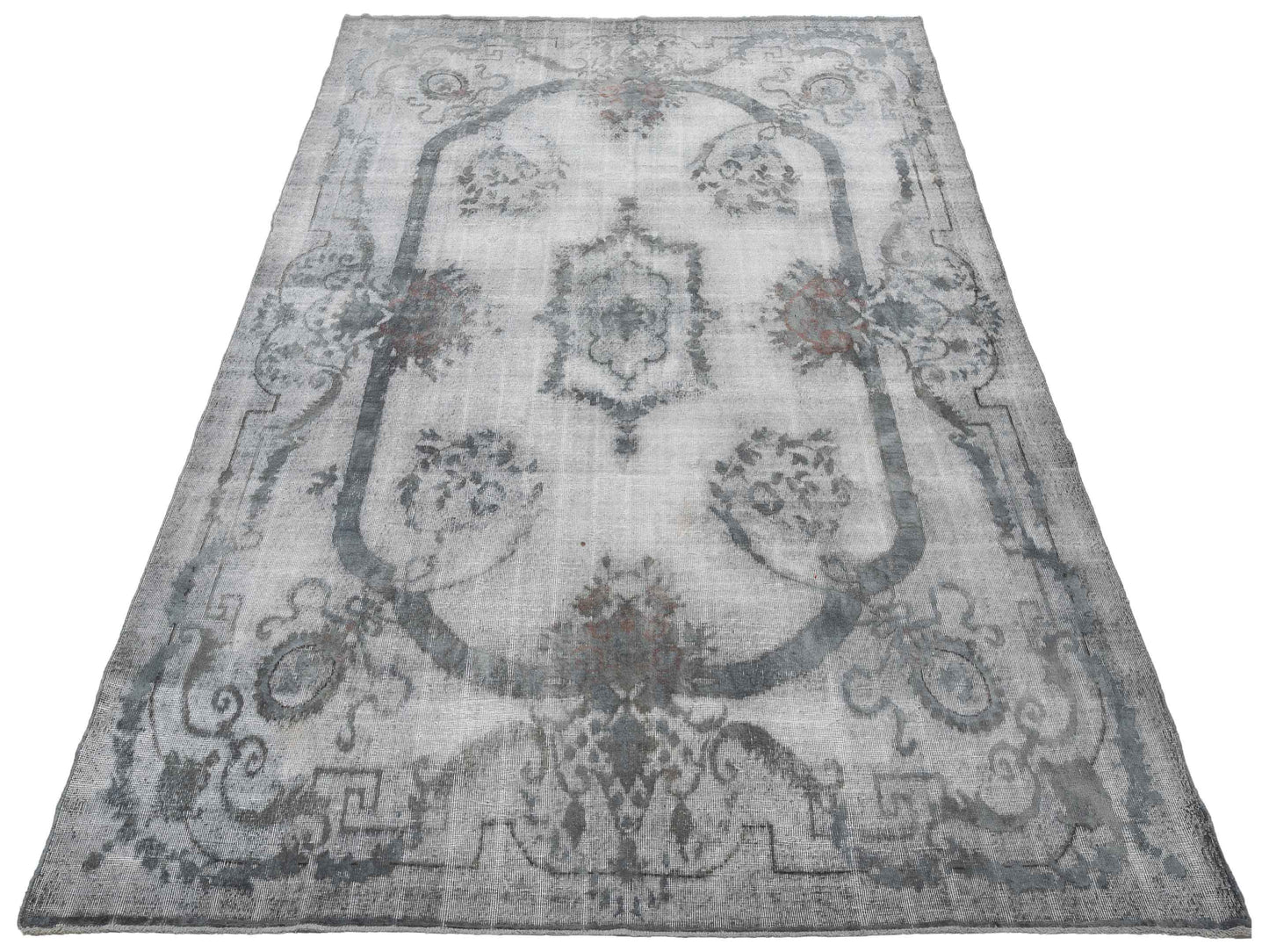 Vintage Gray 7.11x11.9 Hand Knotted Rug