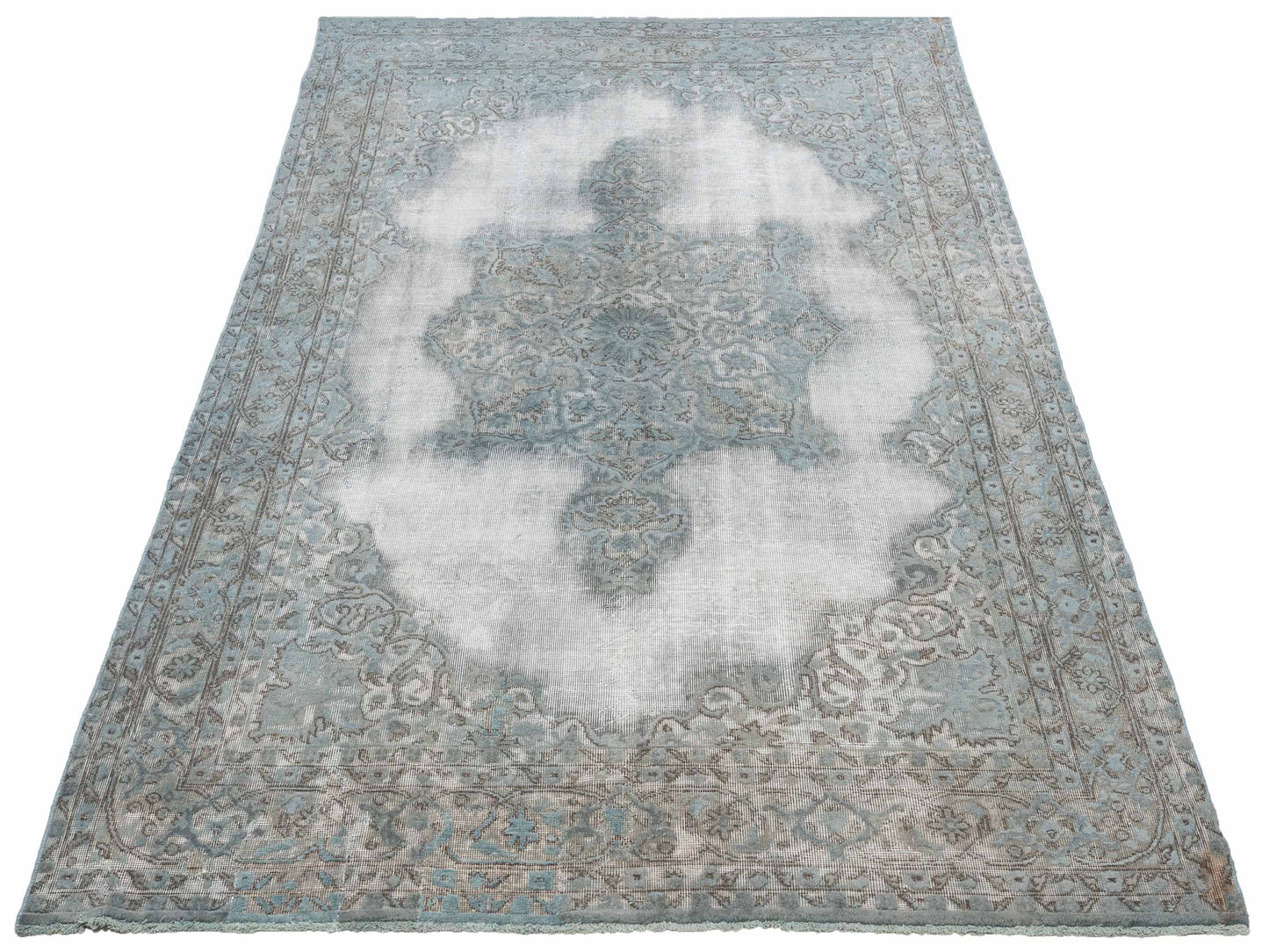 Vintage Light Blue 6.10x9.11 Hand Knotted Rug