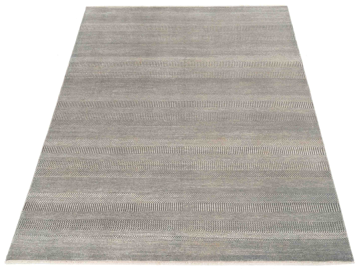 Toneva Silver Silver 8x9.11 Hand Knotted Rug