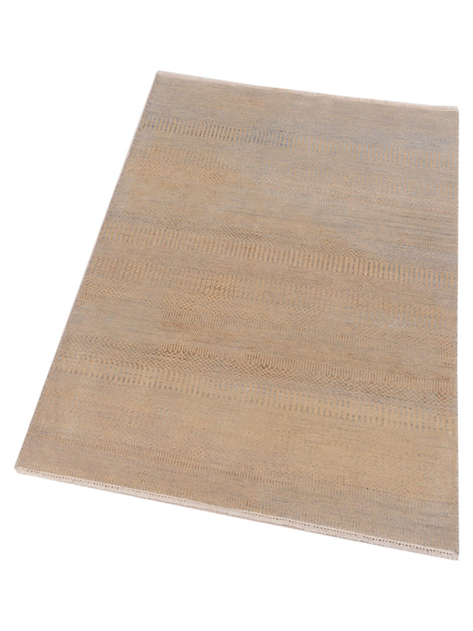 Toneva Ivory Gray Gray 4.1x6.1 Hand Knotted Rug