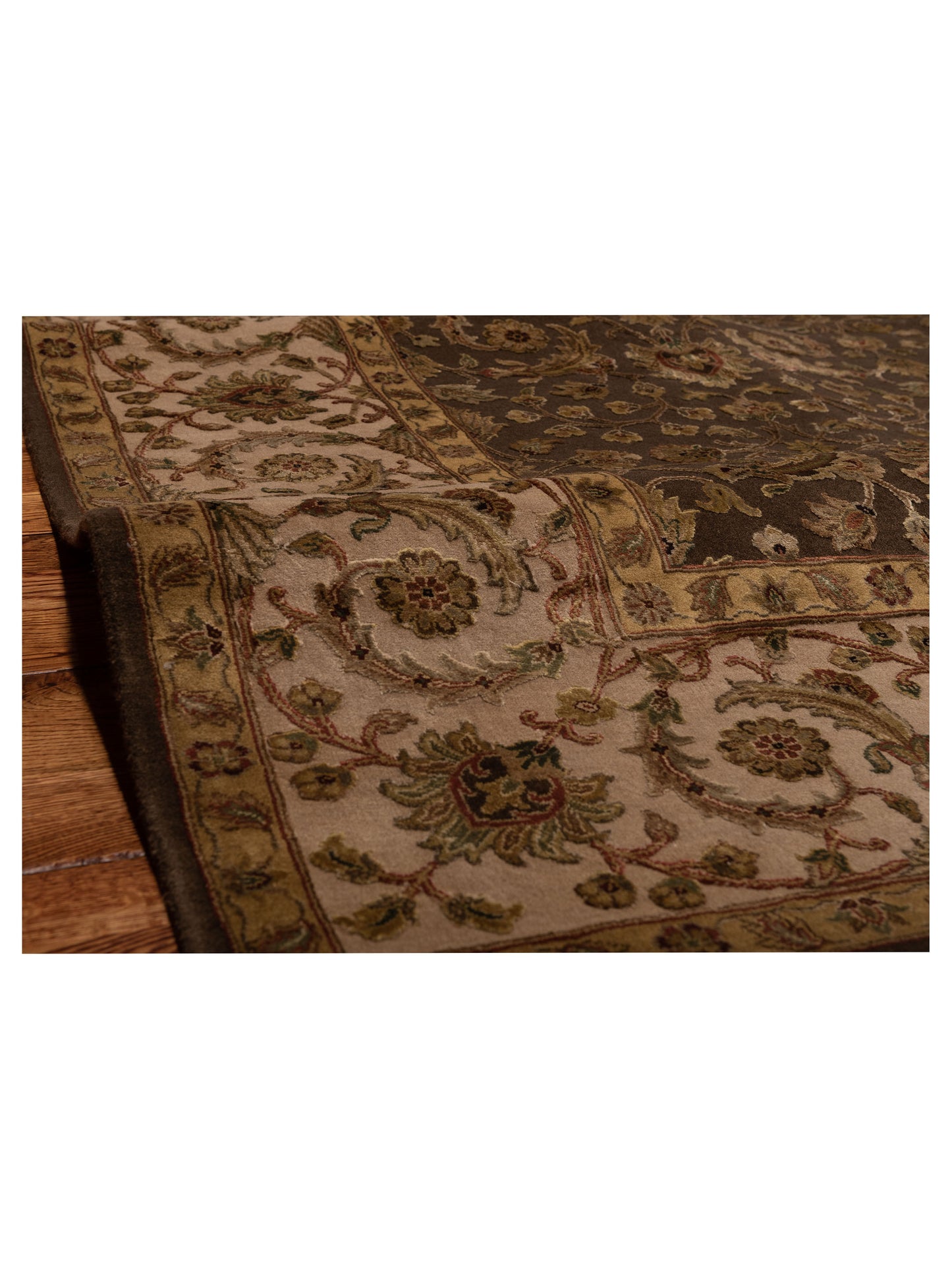 Javira Silk Brown Beige 8.2x10.1 Hand Knotted Rug