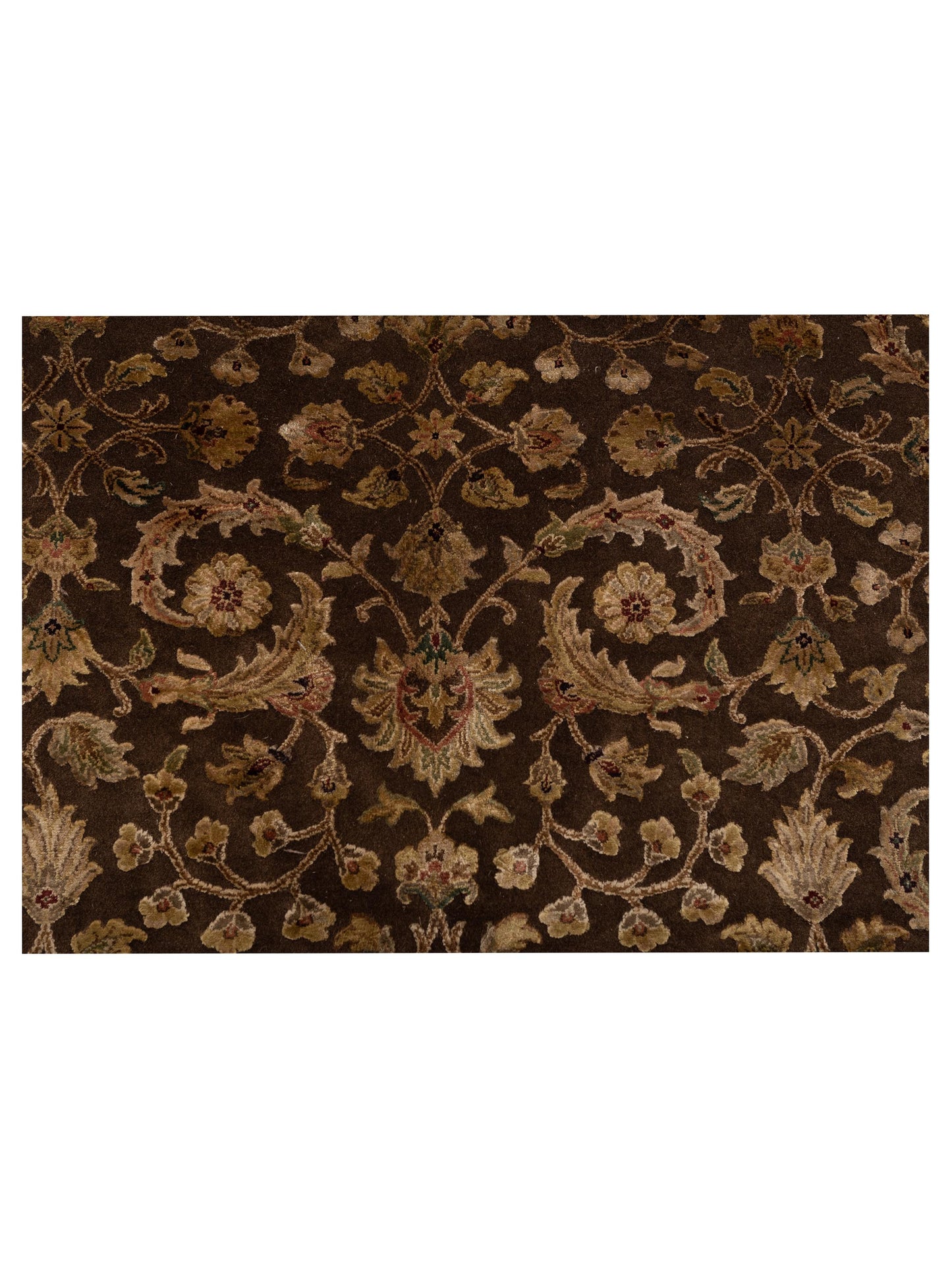 Javira Silk Brown Beige 8.2x10.1 Hand Knotted Rug