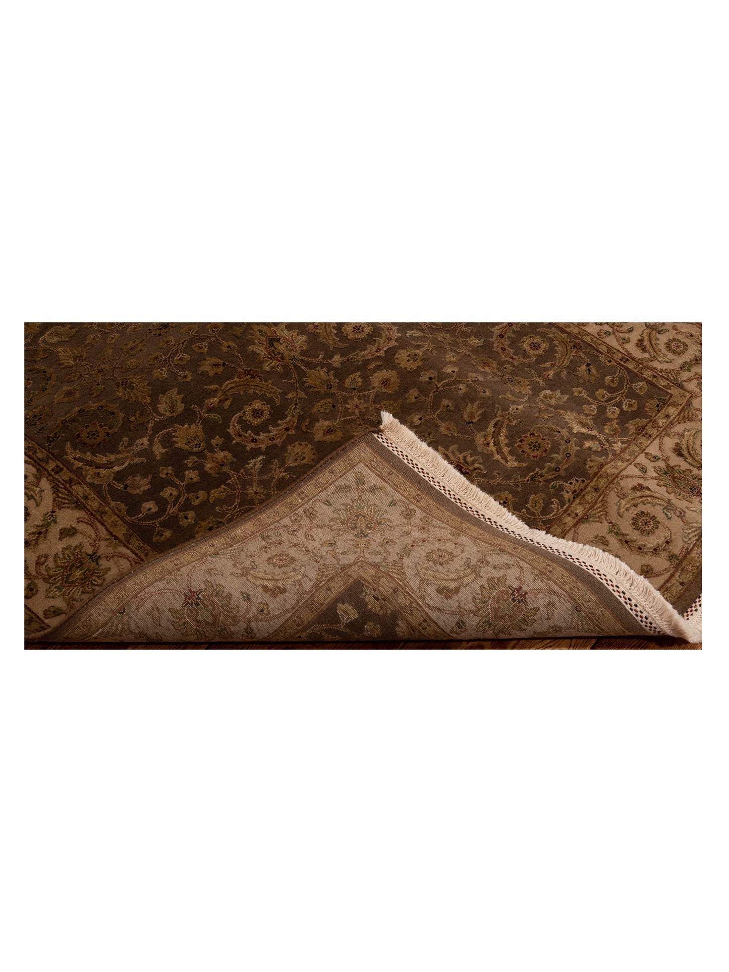 Javira Silk Brown Beige 4.1x6.2 Hand Knotted Rug
