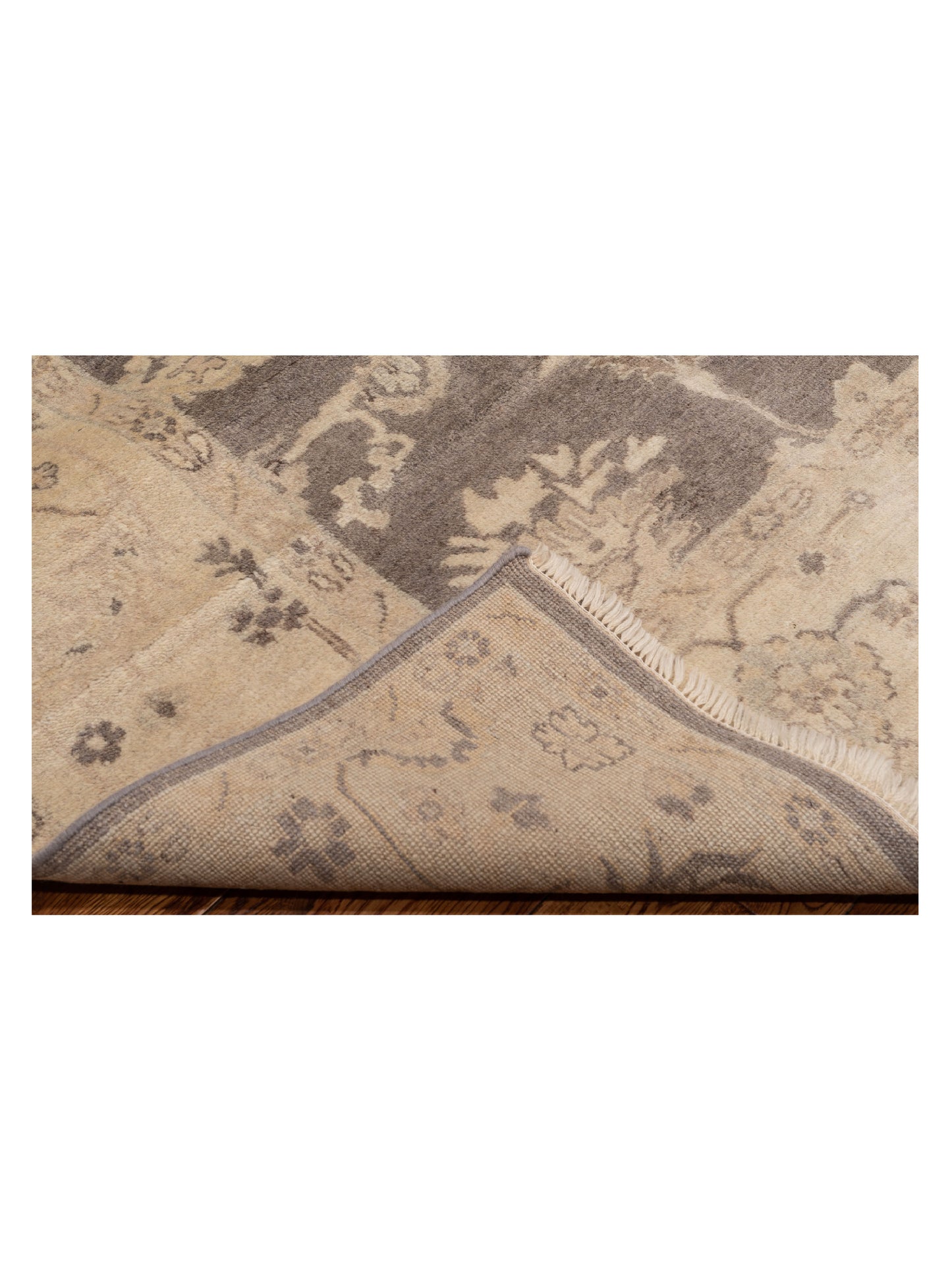 Oushara Brown Ivory 7.11x9.10 Hand Knotted Rug